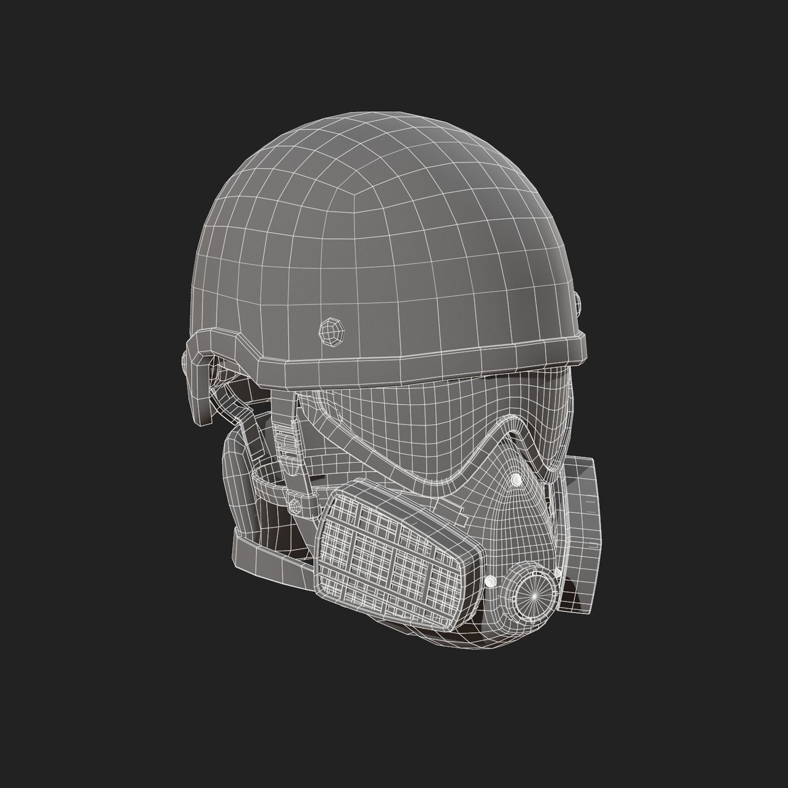 Helmet gas mask scifi military combat 3d futuristic  Low-poly 3D model_10