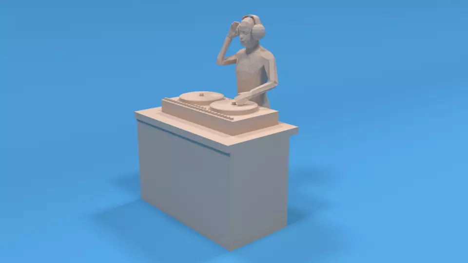 Low Poly DJ Kid Low-poly 3D model