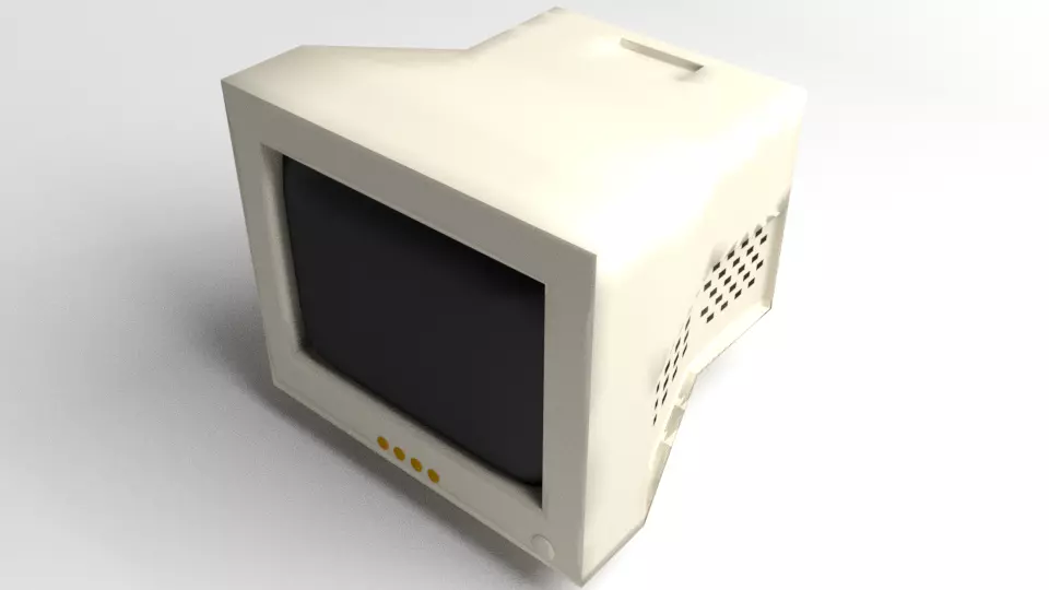CRT Monitor 21inch 3D model_0