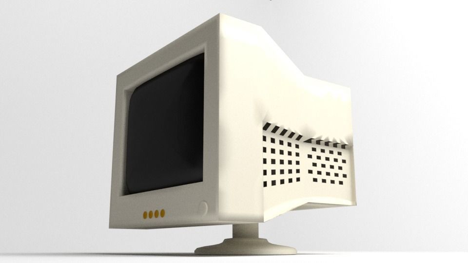 CRT Monitor 21inch 3D model_3