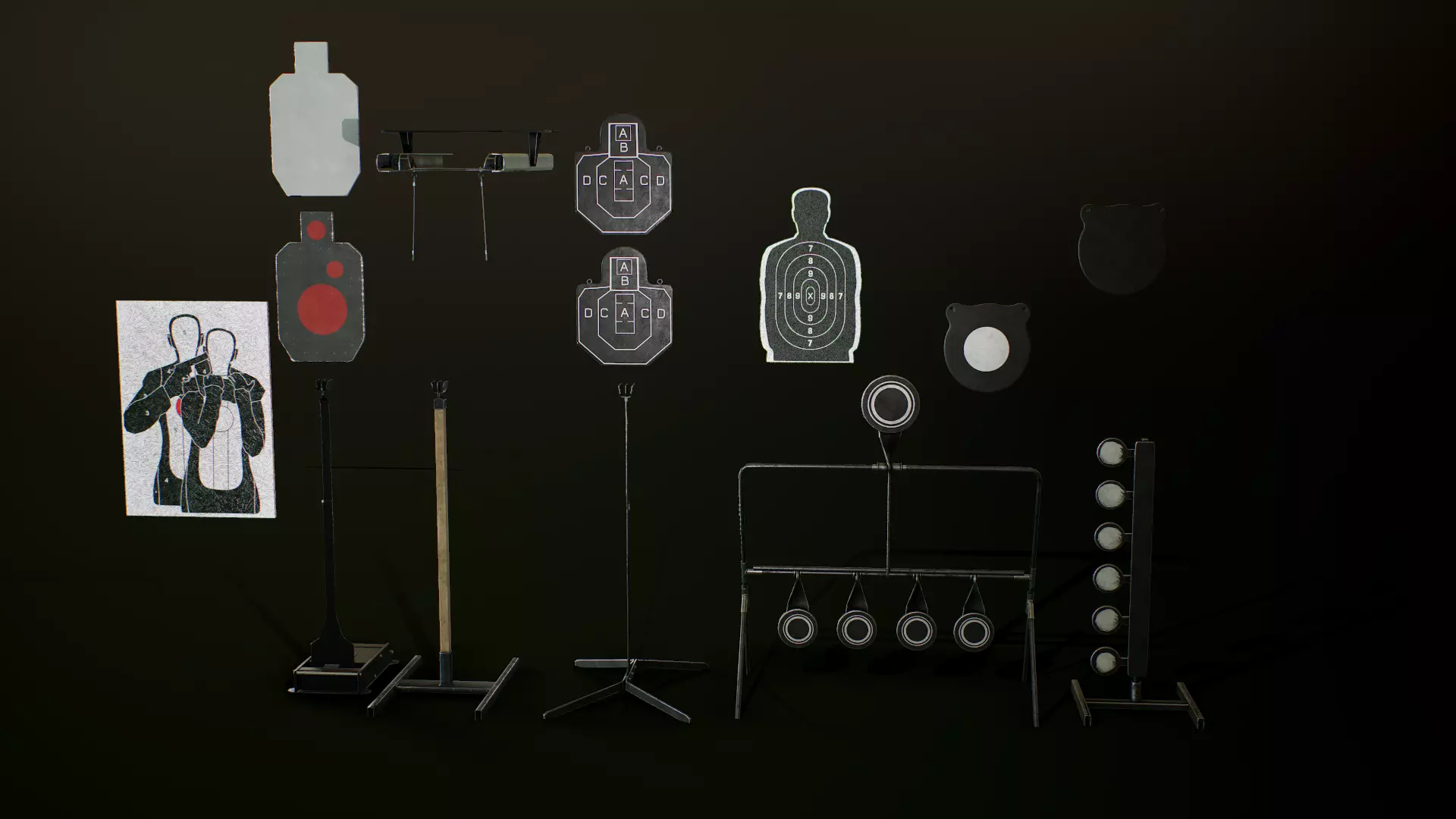 Shooting targets pack Low-poly 3D model
