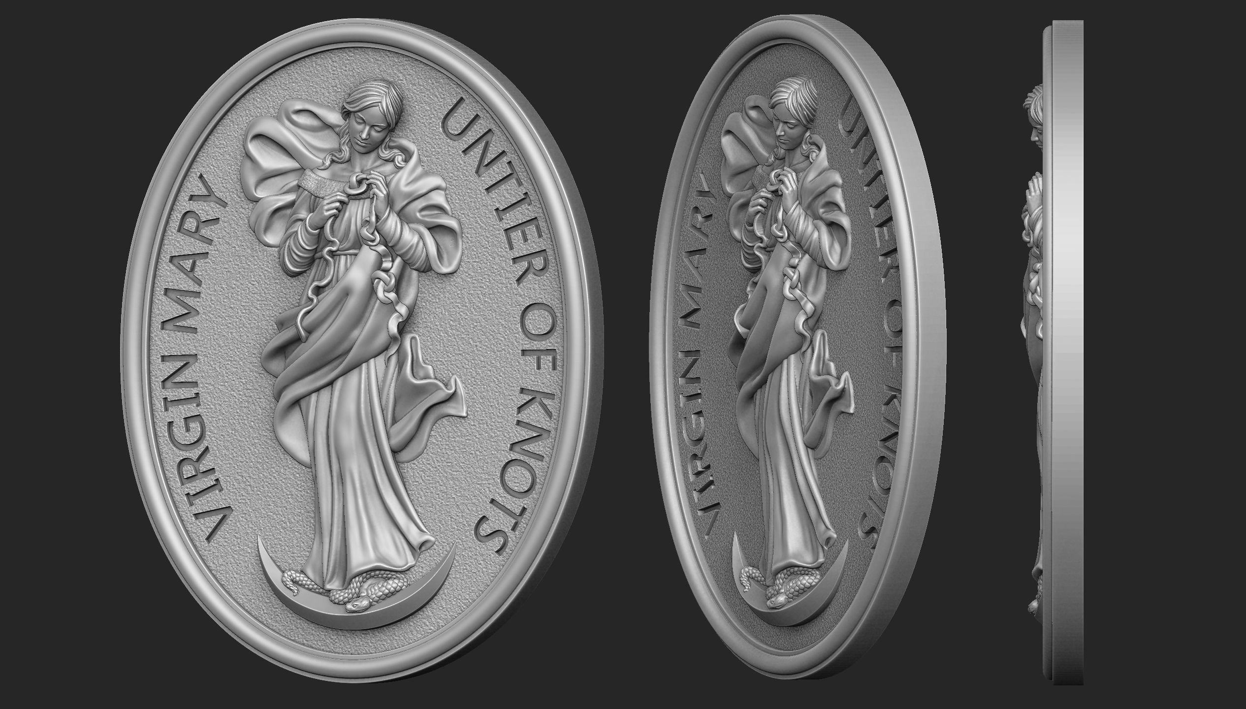 Virgin Mary Untier of Knots 3D print model_5