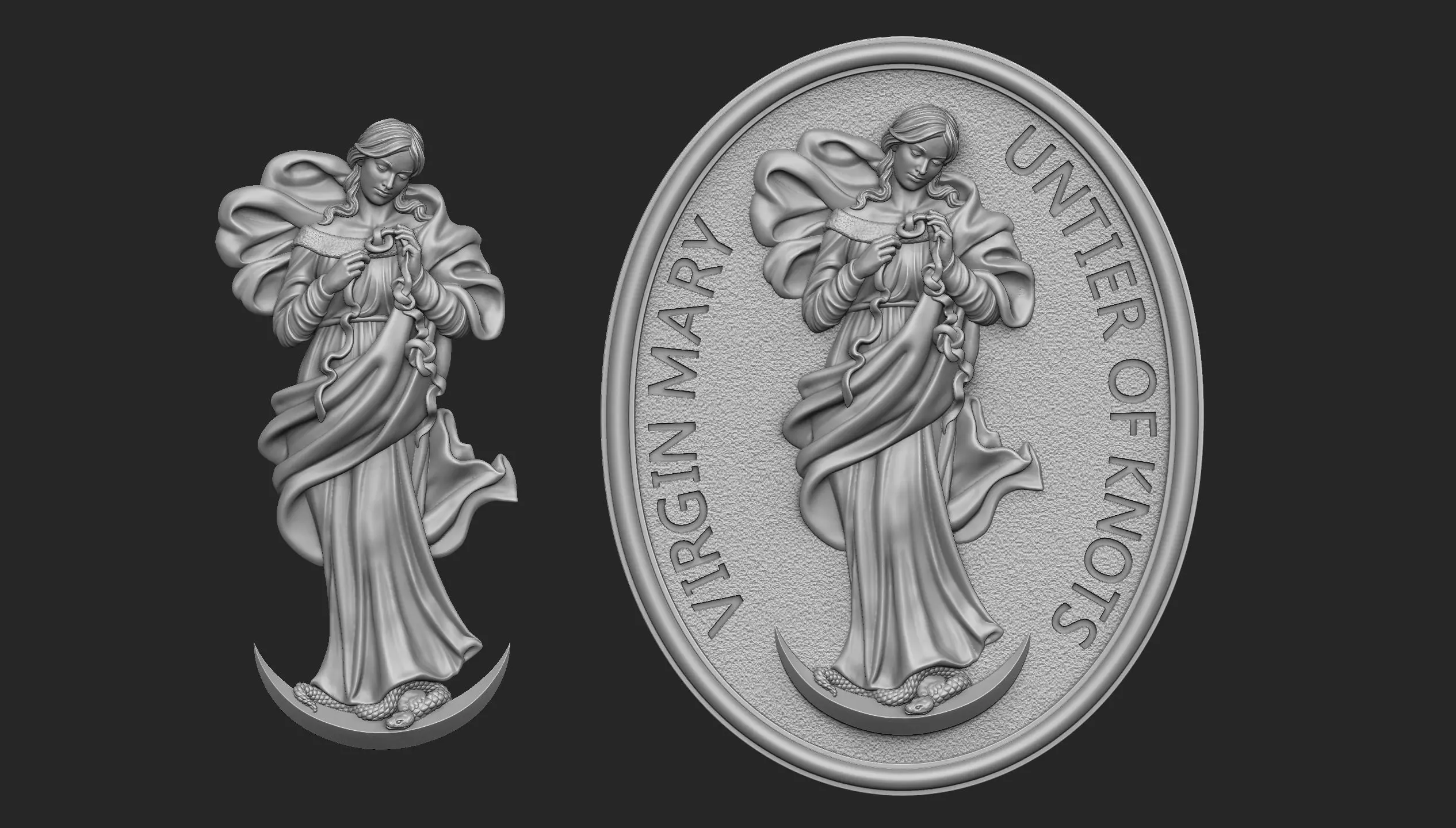 Virgin Mary Untier of Knots 3D print model_0