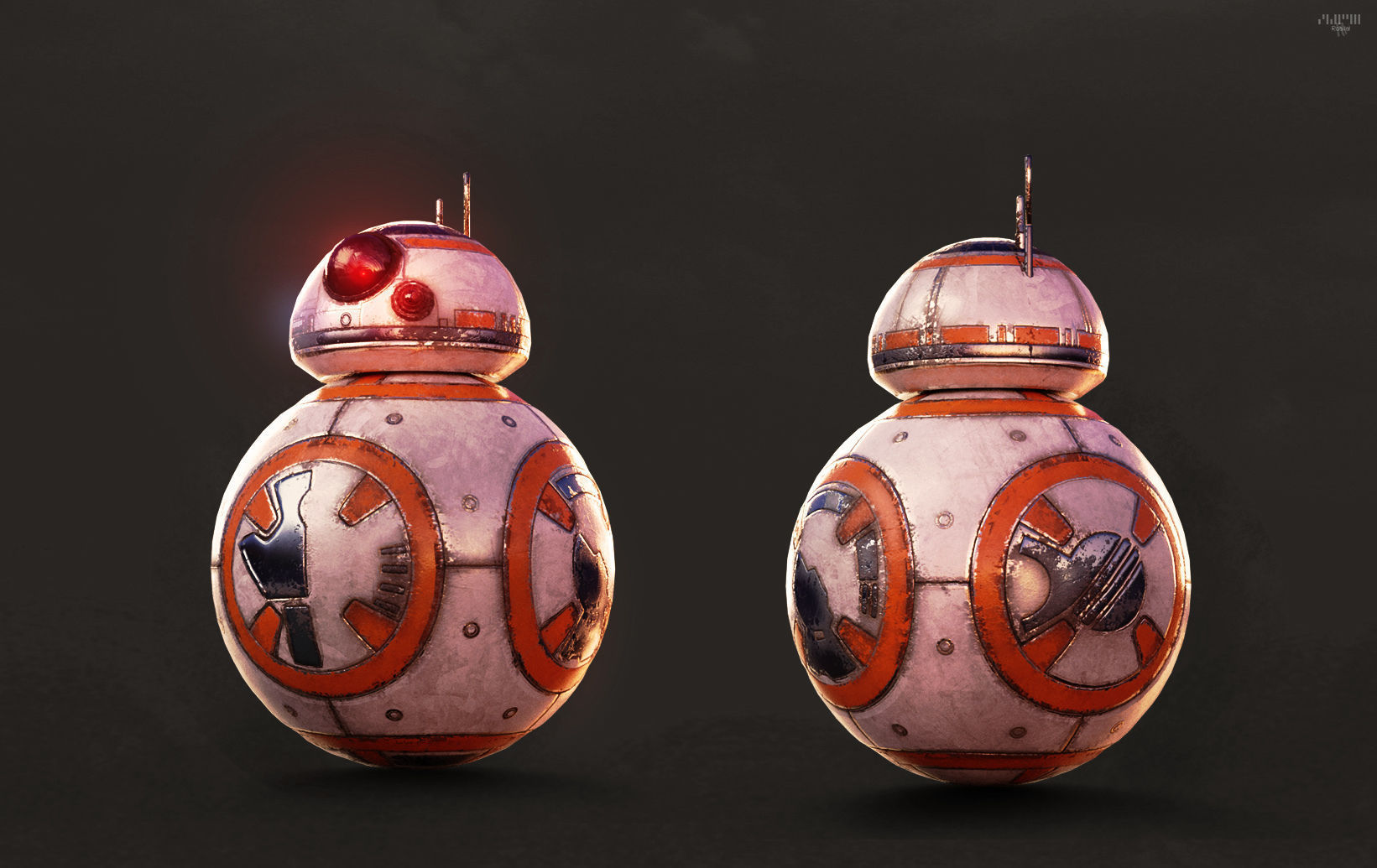 BB-8 Star Wars Droid Game-Ready PBR Low-poly 3D model_1