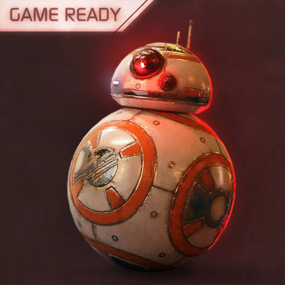 BB-8 Star Wars Droid Game-Ready PBR Low-poly 3D model_0