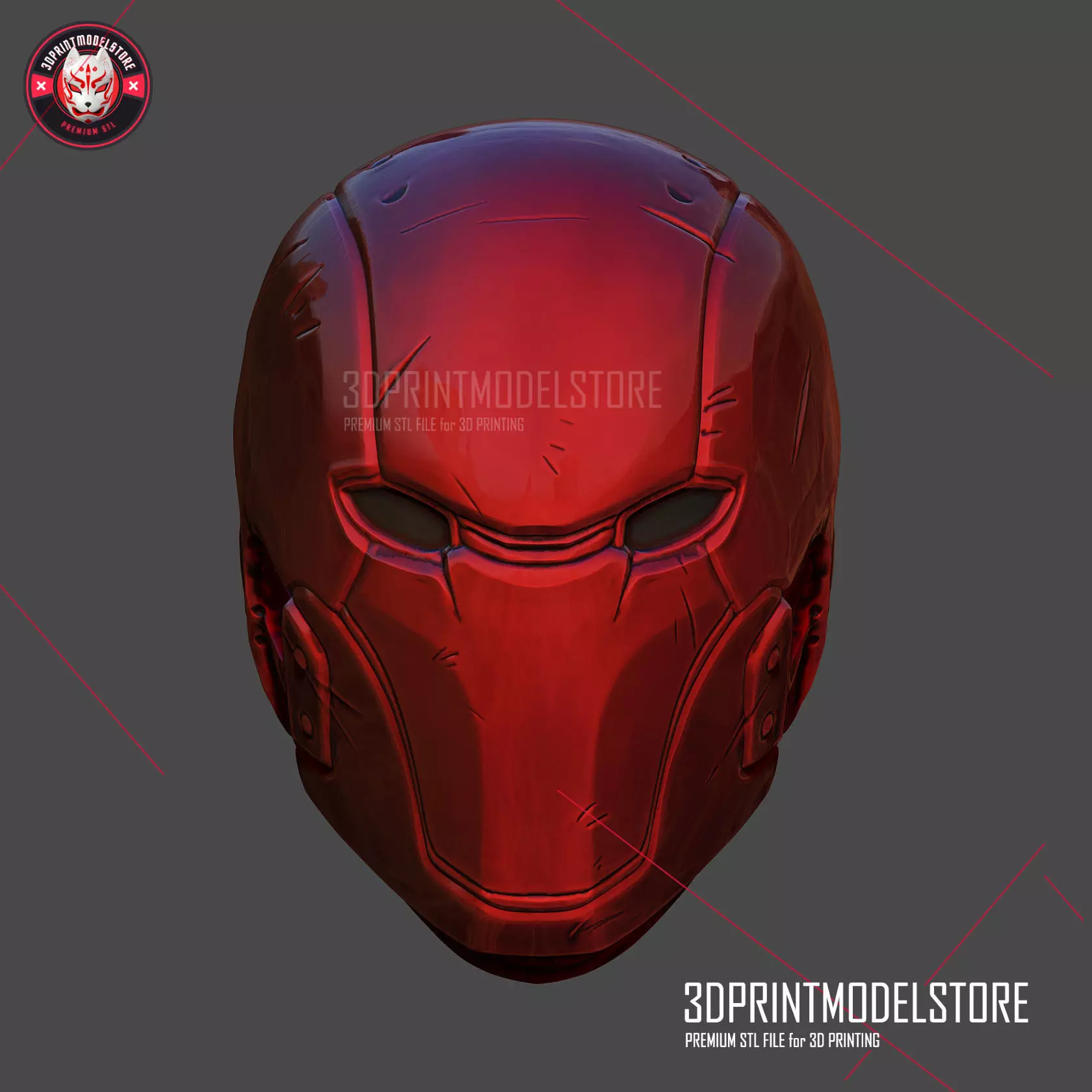 Red Hood Helmet - Red Hood Injustice Cosplay Mask  3D print model_0