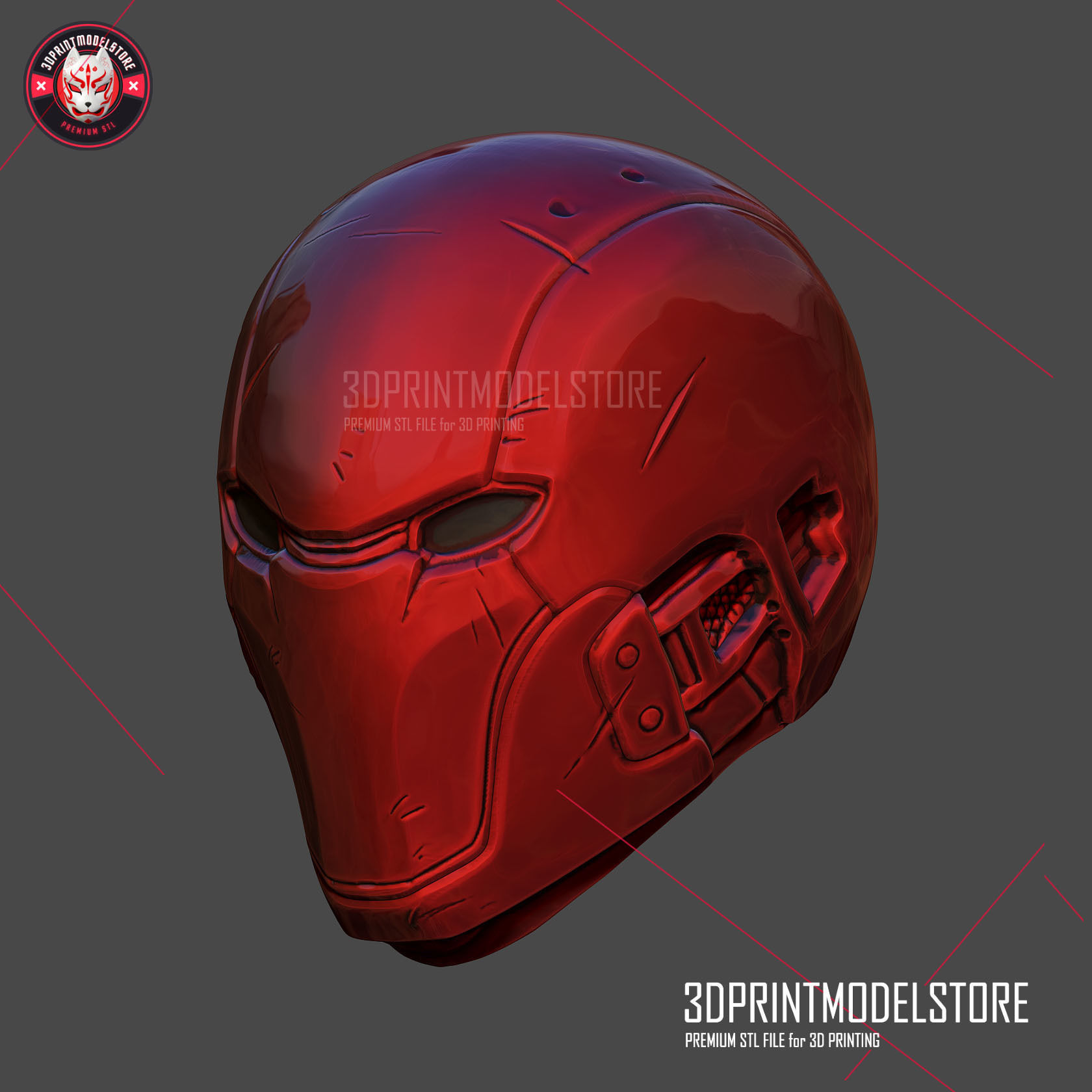 Red Hood Helmet - Red Hood Injustice Cosplay Mask  3D print model_1