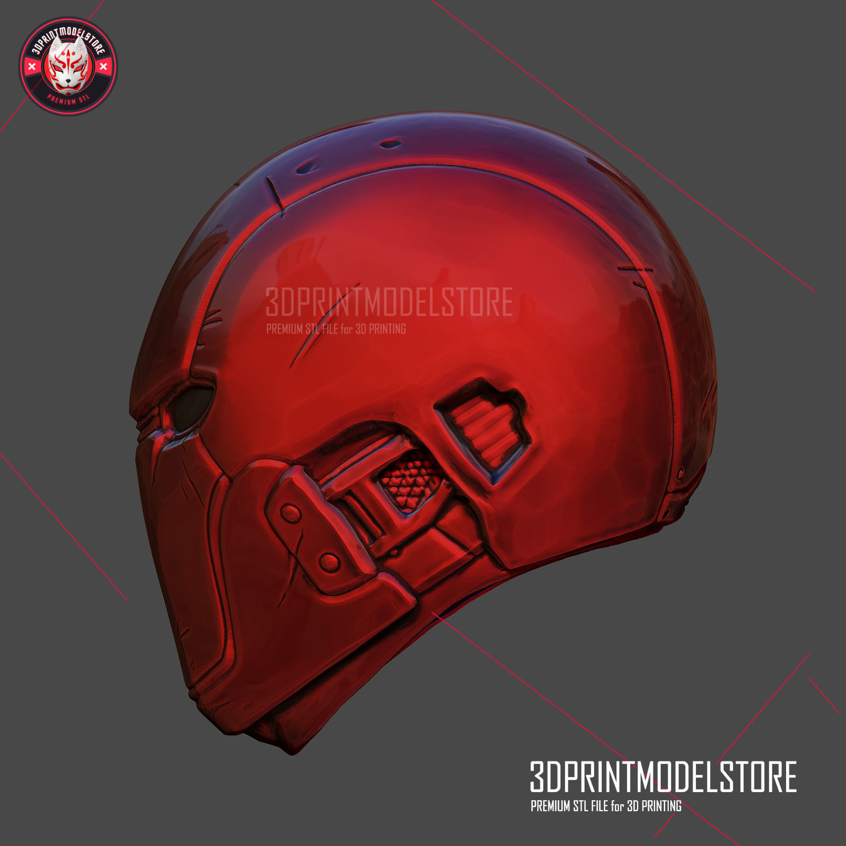 Red Hood Helmet - Red Hood Injustice Cosplay Mask  3D print model_2