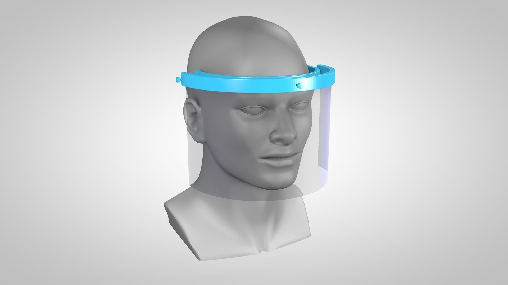 Face protection shield 3D print model_3