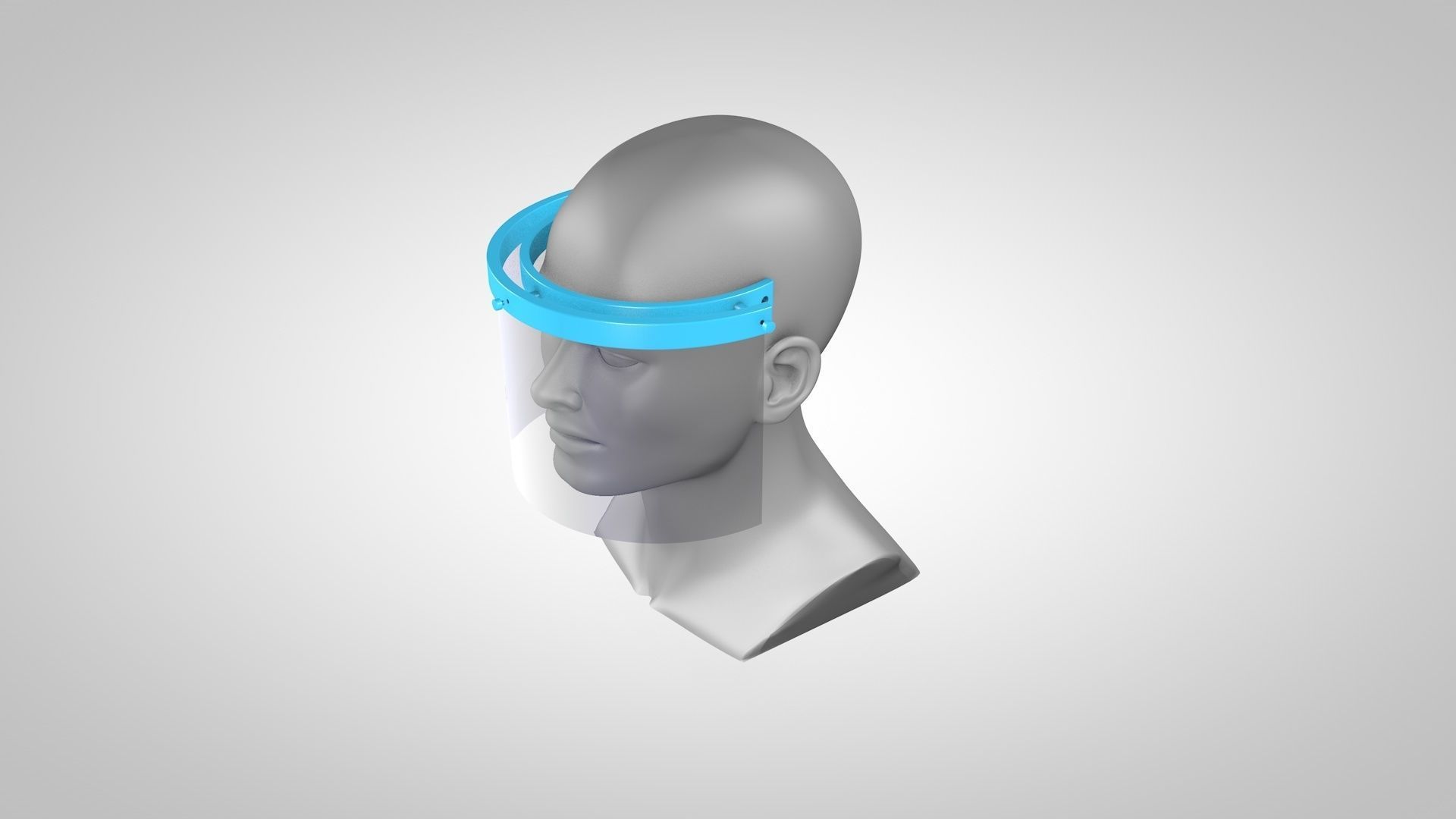 Face protection shield 3D print model_1