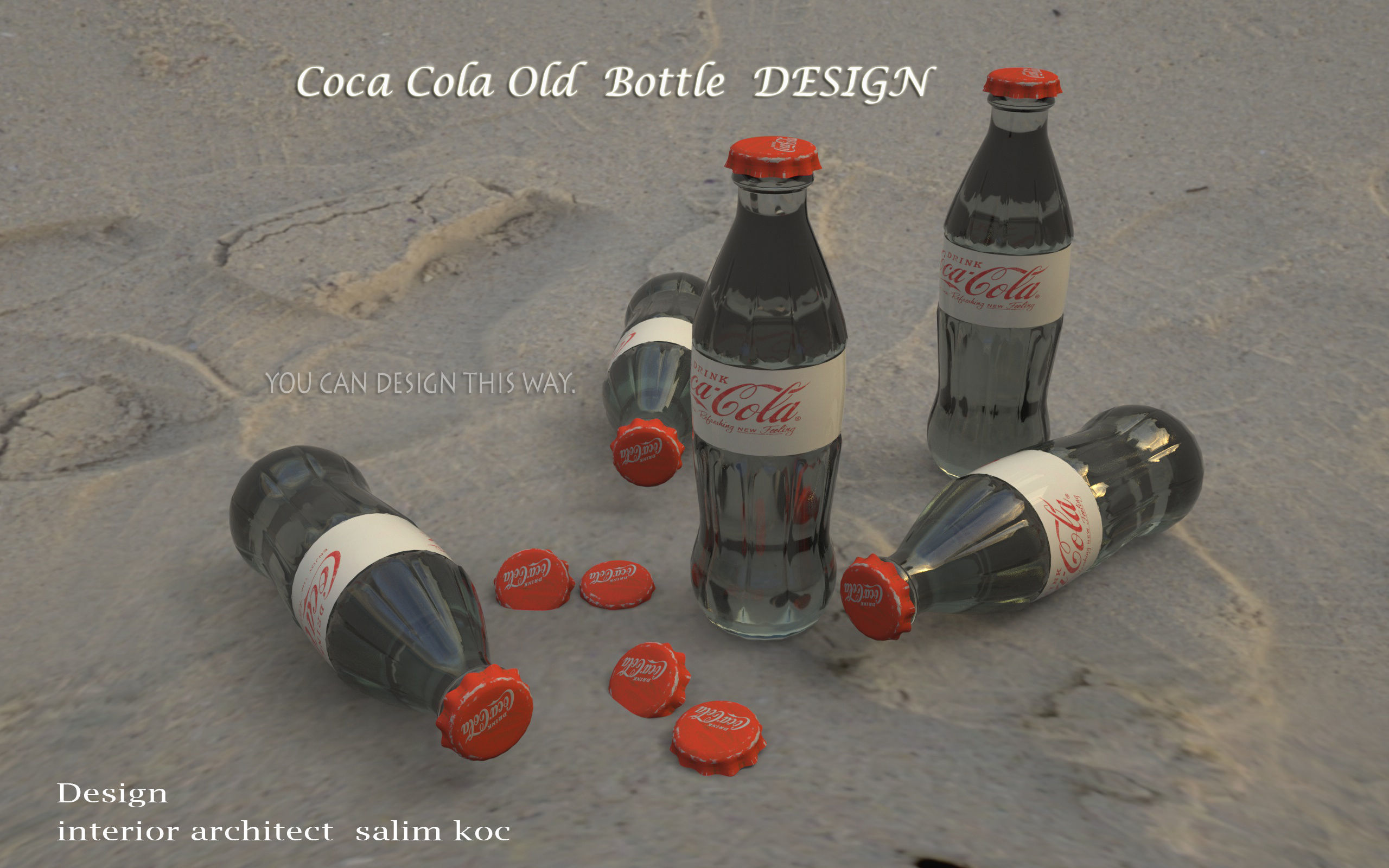 OLD COCA COLA BOTTLE DESIGN Low-poly 3D model_4