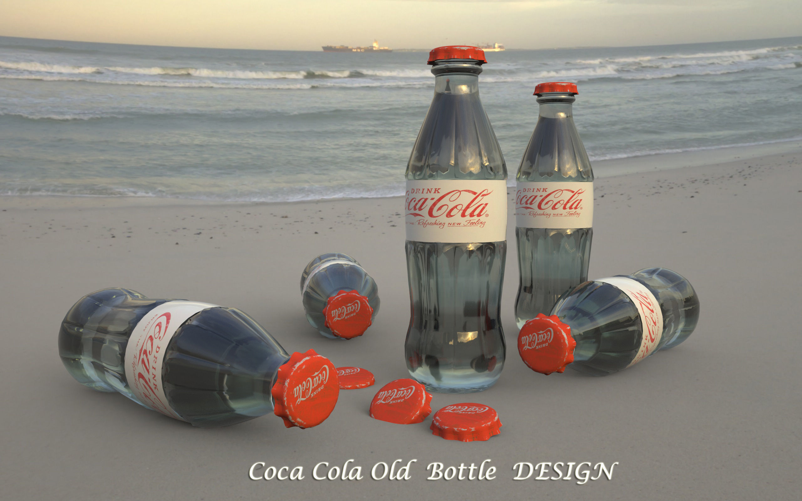 OLD COCA COLA BOTTLE DESIGN Low-poly 3D model_5
