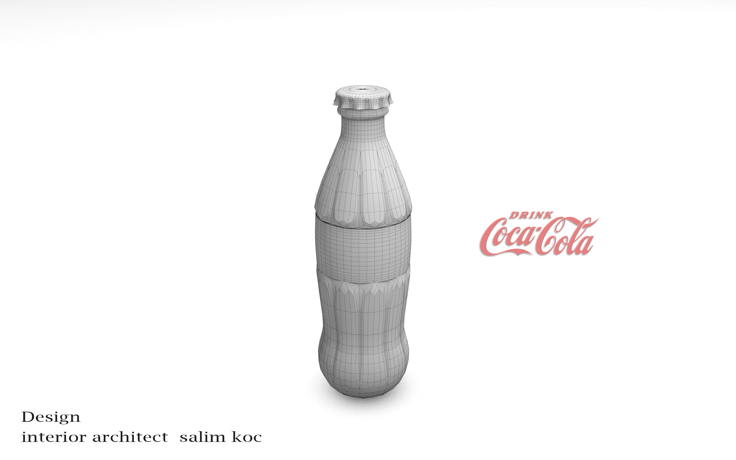 OLD COCA COLA BOTTLE DESIGN Low-poly 3D model_6