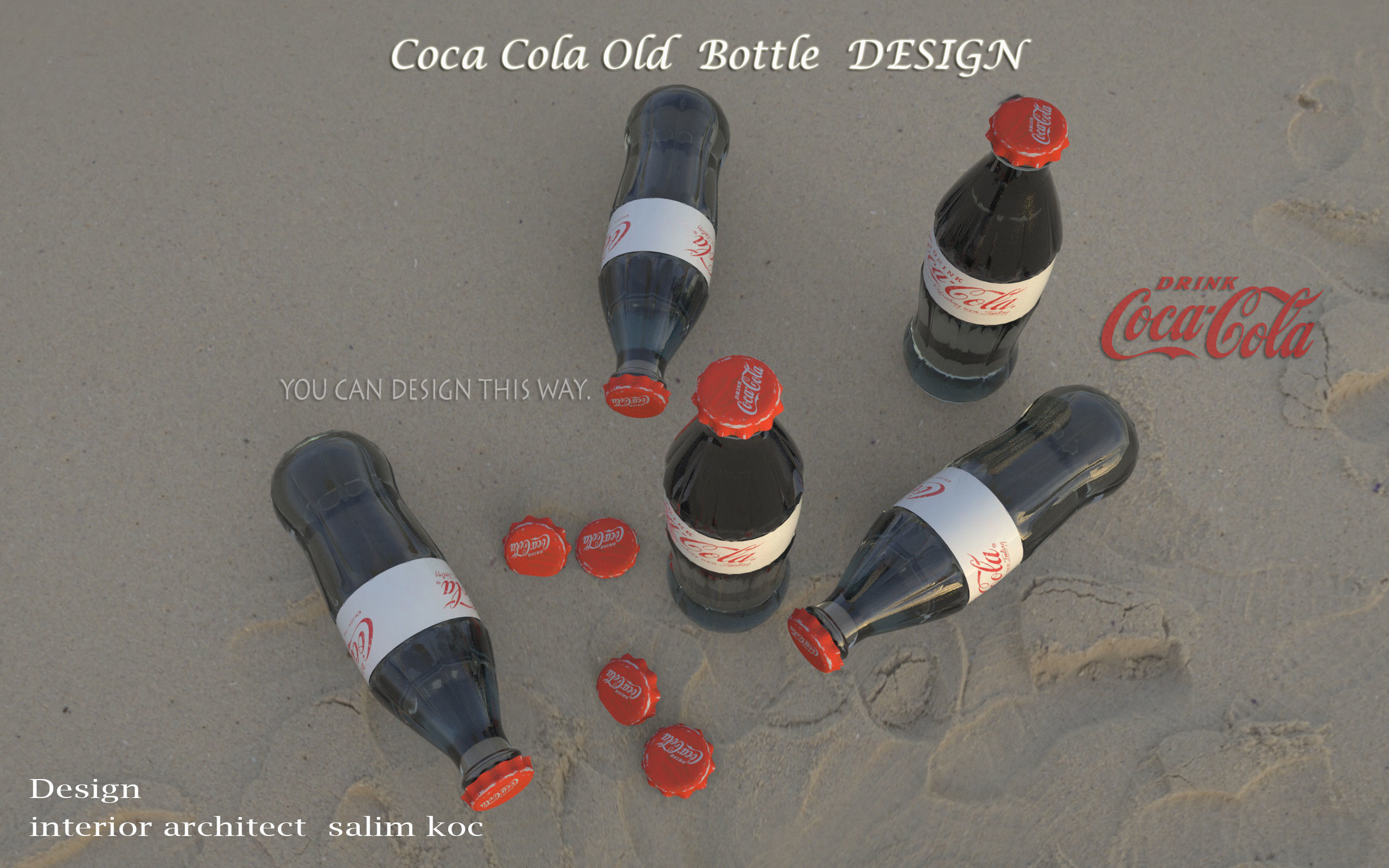 OLD COCA COLA BOTTLE DESIGN Low-poly 3D model_3