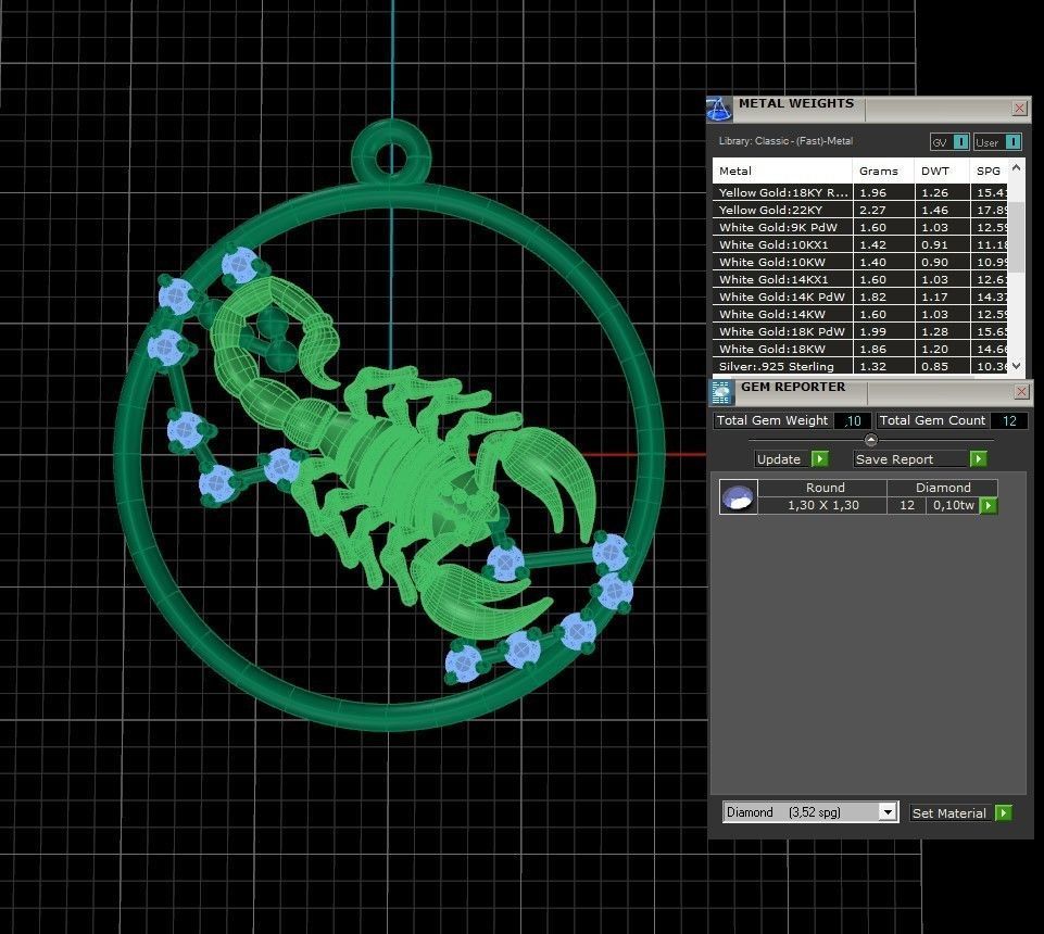 Scorpio zodiac pendant 3D print model_2