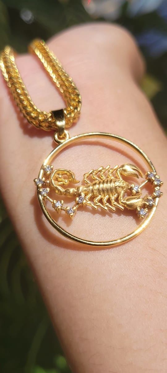 Scorpio zodiac pendant 3D print model_1