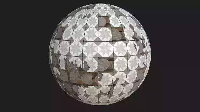 Broken Tiles on Bricks texture