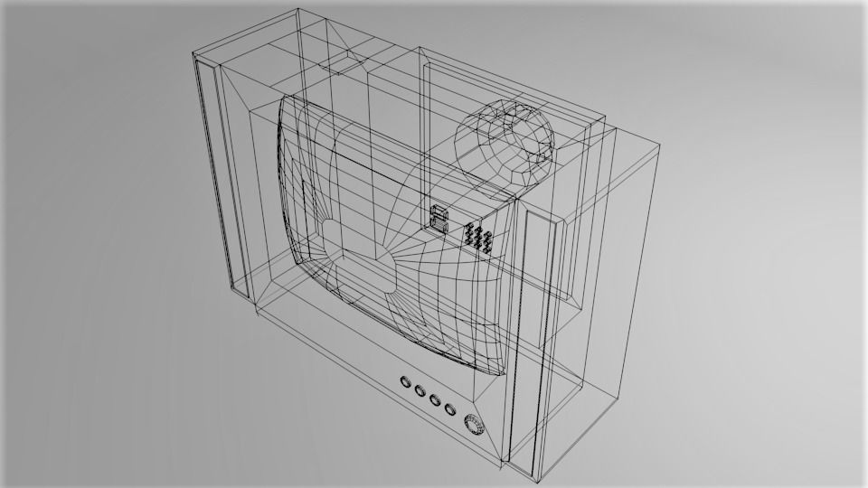 Tele-Vision Monitor 32inch 3D model_5