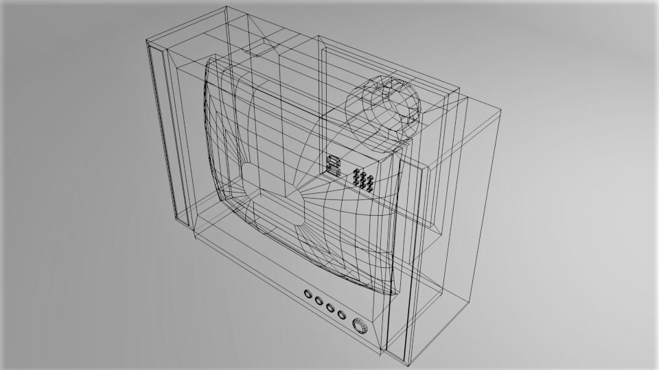 Television Monitor 38inch 3D model_5