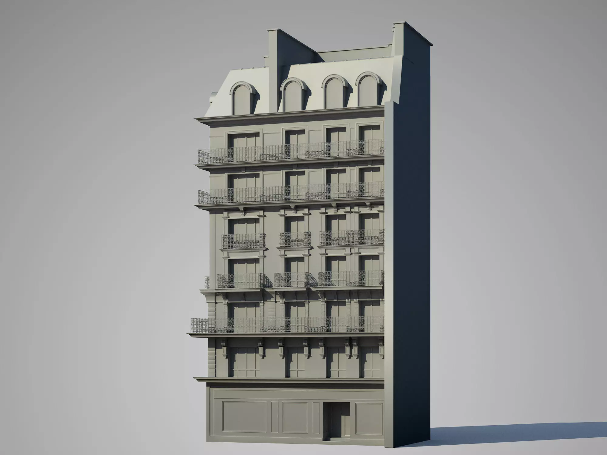 Paris House Detail Model 3D model_0