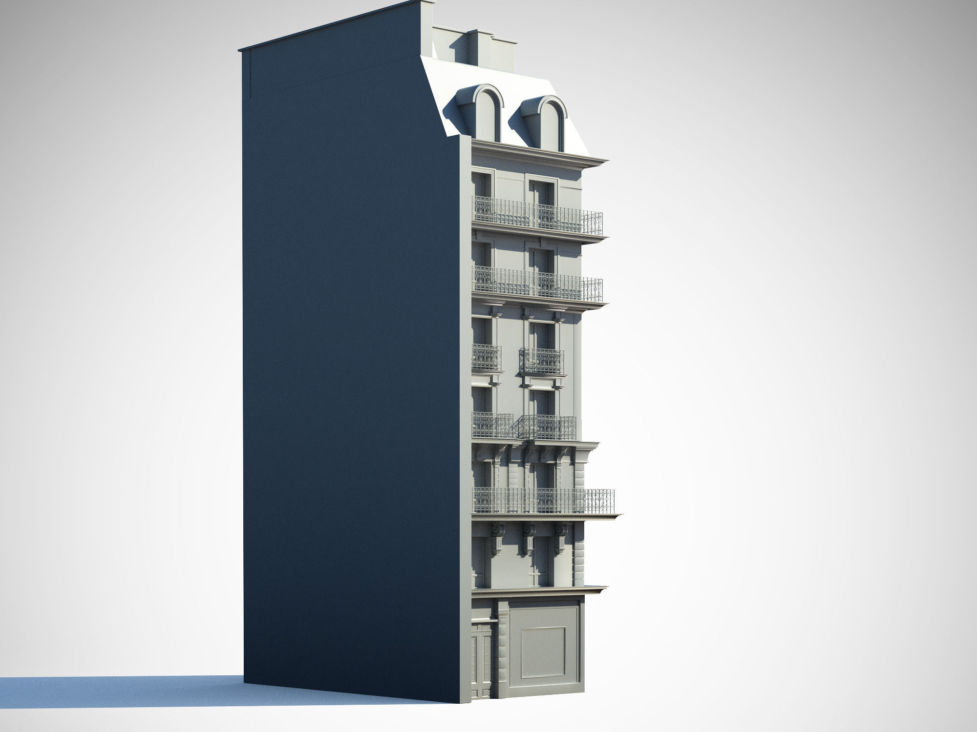 Paris House Detail Model 3D model_2