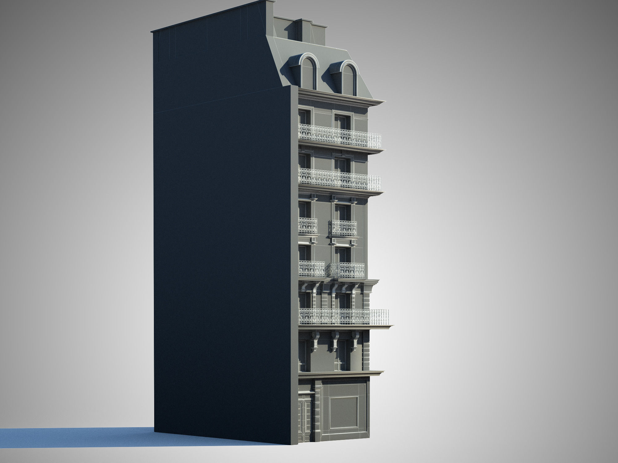 Paris House Detail Model 3D model_3