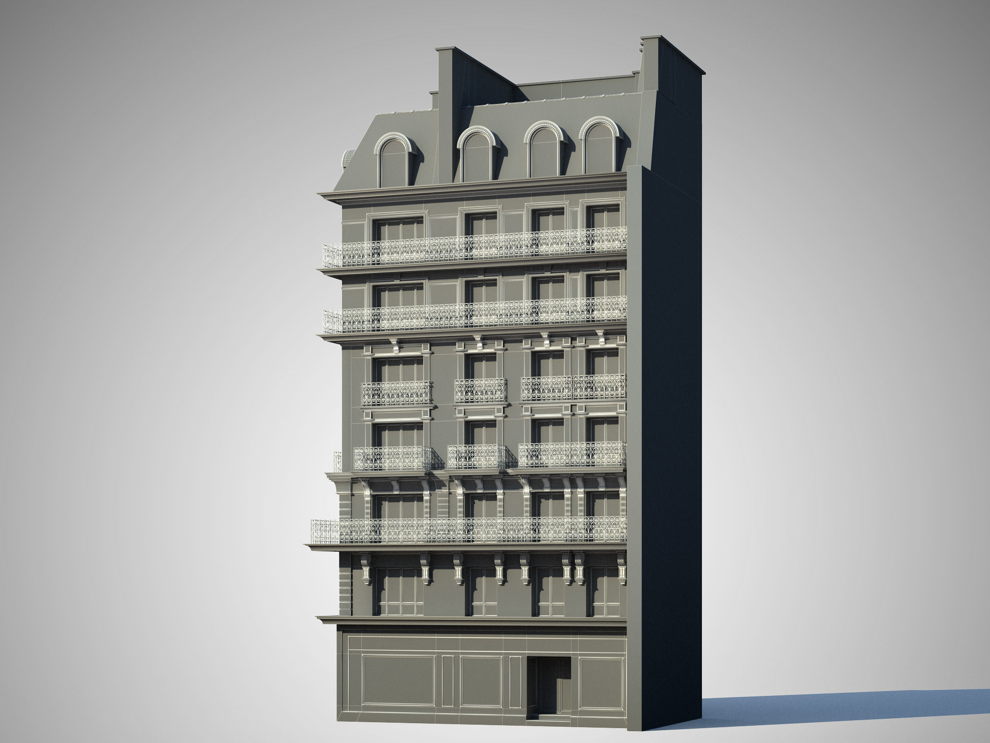 Paris House Detail Model 3D model_1