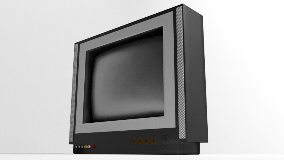 Television Monitor 40inch 3D model_3