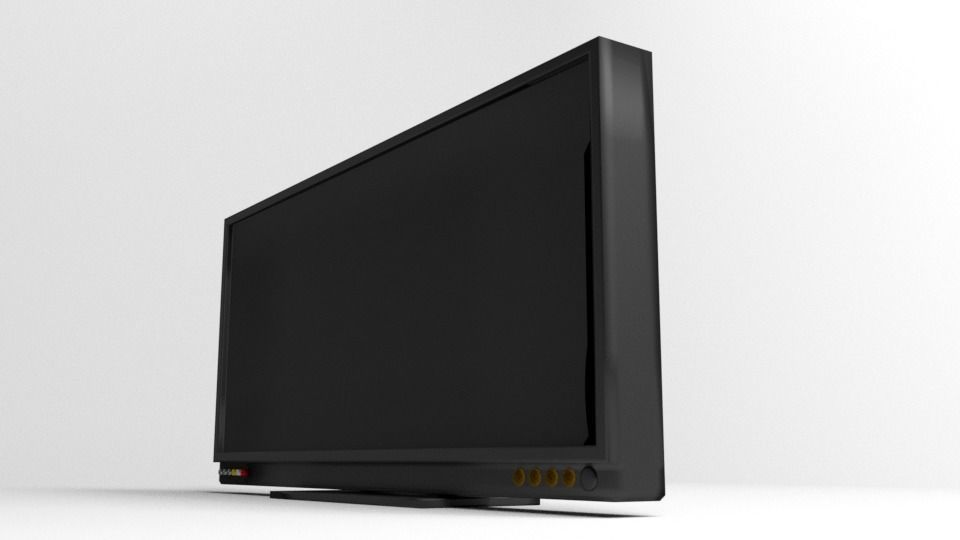 Television Monitor 50inch 3D model_3
