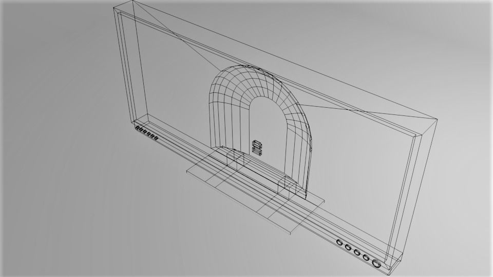 Television Monitor 50inch 3D model_5