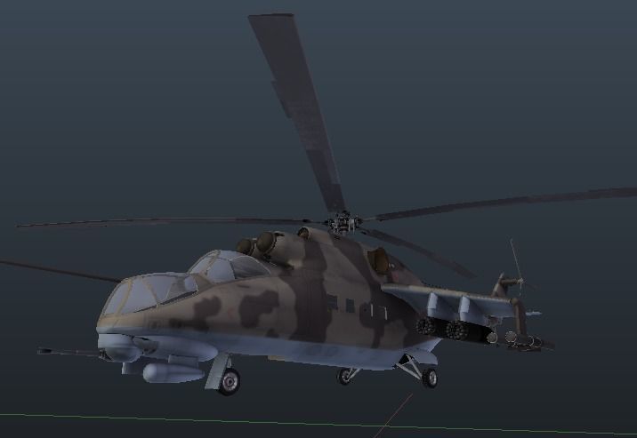   Mil Mi-24 Hind Attack Helicopter Low-poly 3D model_11