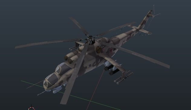   Mil Mi-24 Hind Attack Helicopter Low-poly 3D model_10