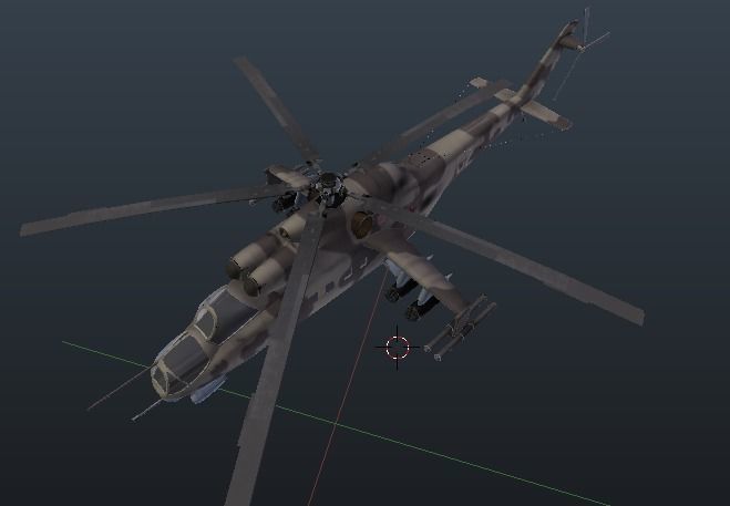   Mil Mi-24 Hind Attack Helicopter Low-poly 3D model_18
