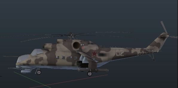   Mil Mi-24 Hind Attack Helicopter Low-poly 3D model_14