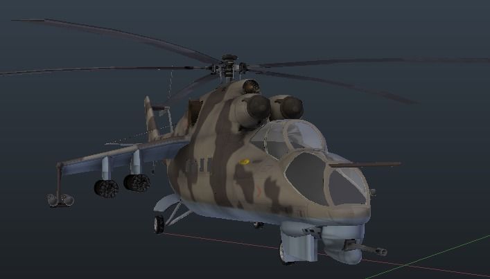   Mil Mi-24 Hind Attack Helicopter Low-poly 3D model_13