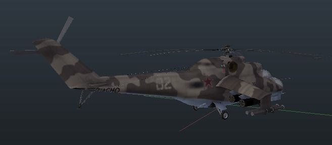   Mil Mi-24 Hind Attack Helicopter Low-poly 3D model_16