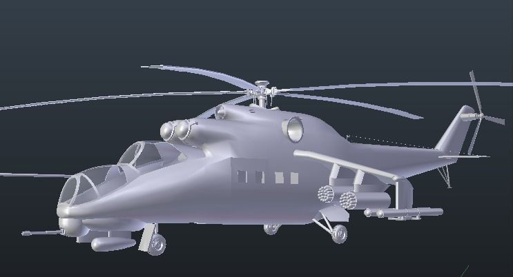   Mil Mi-24 Hind Attack Helicopter Low-poly 3D model_8