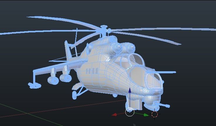   Mil Mi-24 Hind Attack Helicopter Low-poly 3D model_9