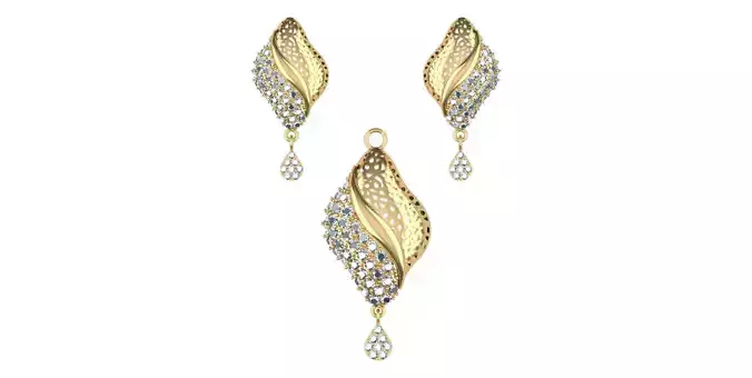 Gold Pendant Set 3D print model