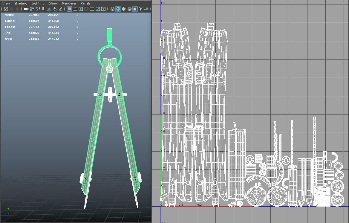 Drawing Compass 3D Model 3D model_6