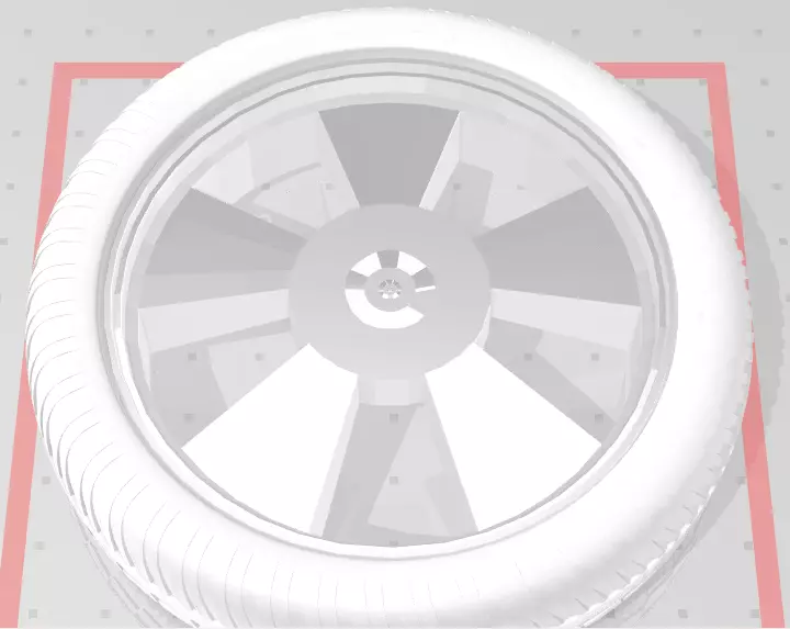 5 star deep dish rim and tyre 3D print model