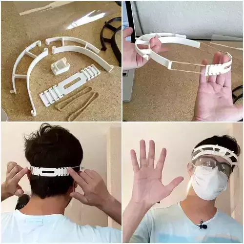 FACE SHIELD FOR SMALLER 3D PRINTERS Free 3D print model