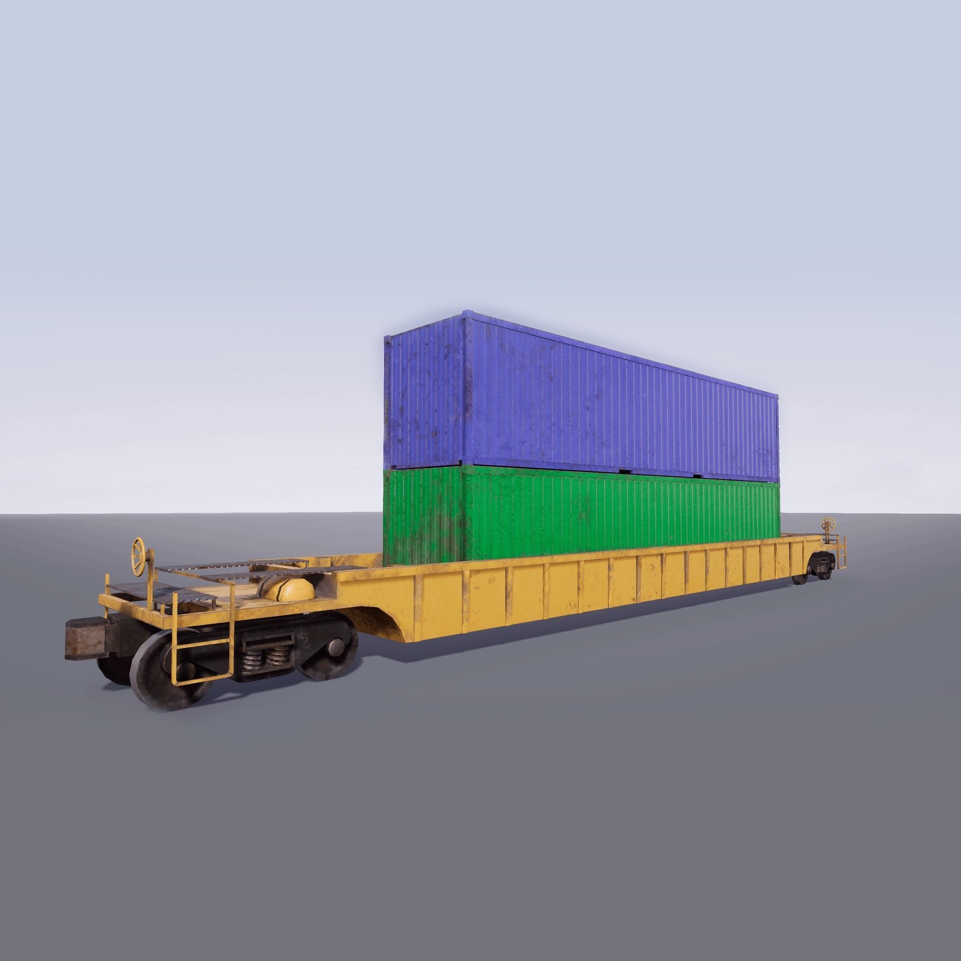 Trains Pack Low-poly 3D model_10