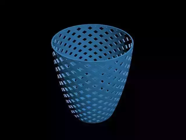 bin set vase with lattice pattern Low-poly 3D model