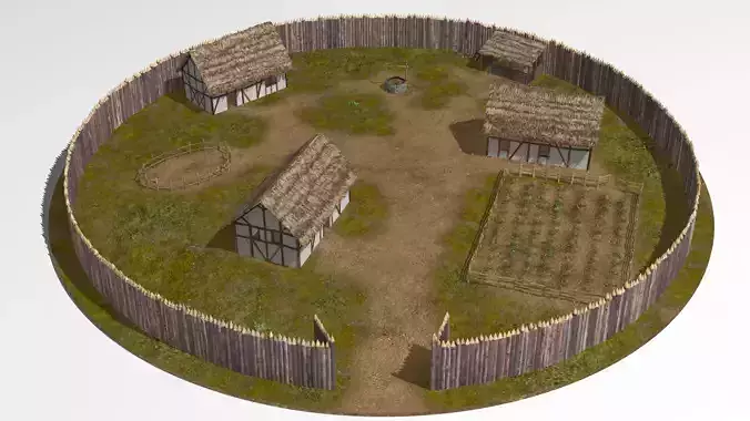 wooden fort 3D model