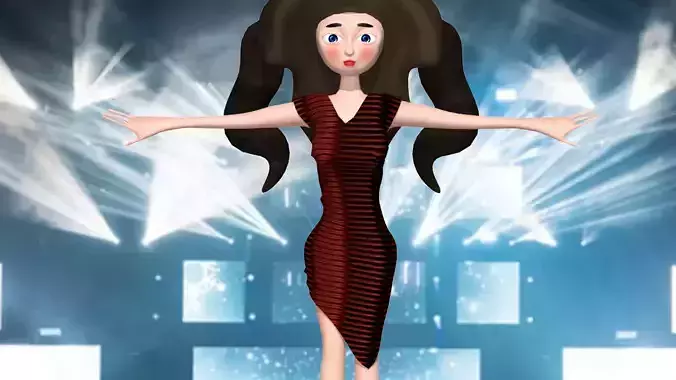 free model of a woman in a dress with textures 43