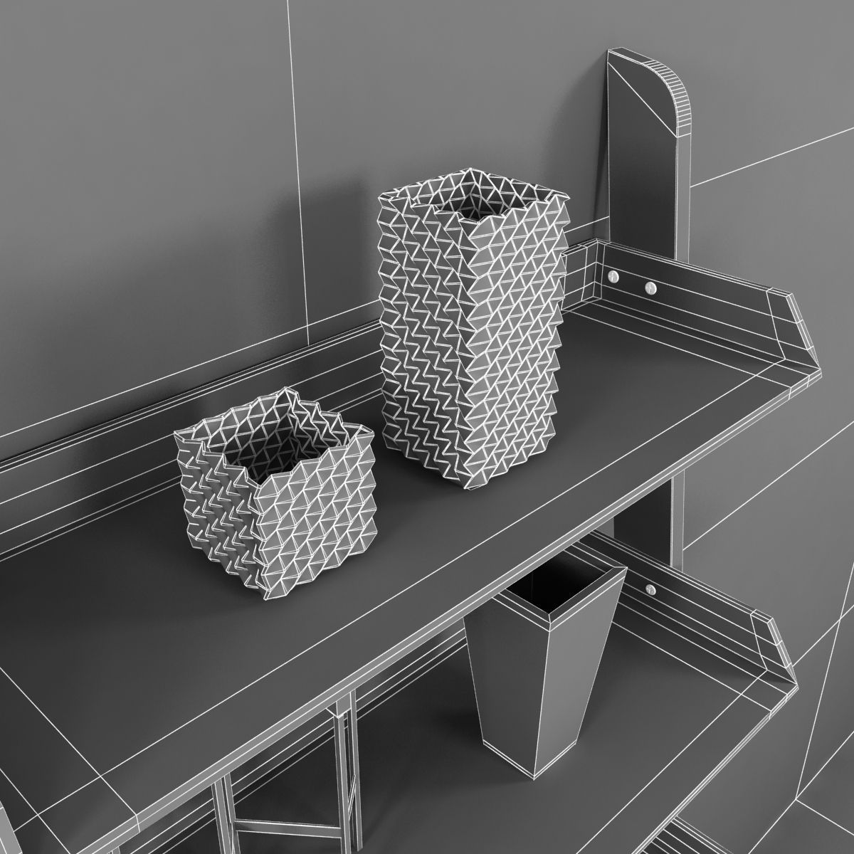 Wisteria ACRYLIC LEANING BOOKSHELF 3D model_6