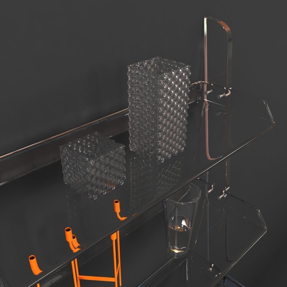 Wisteria ACRYLIC LEANING BOOKSHELF 3D model_3