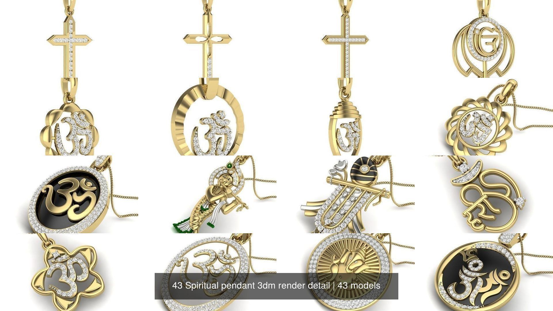 43 Spiritual pendant 3dm render detail 3D Model Collection_4