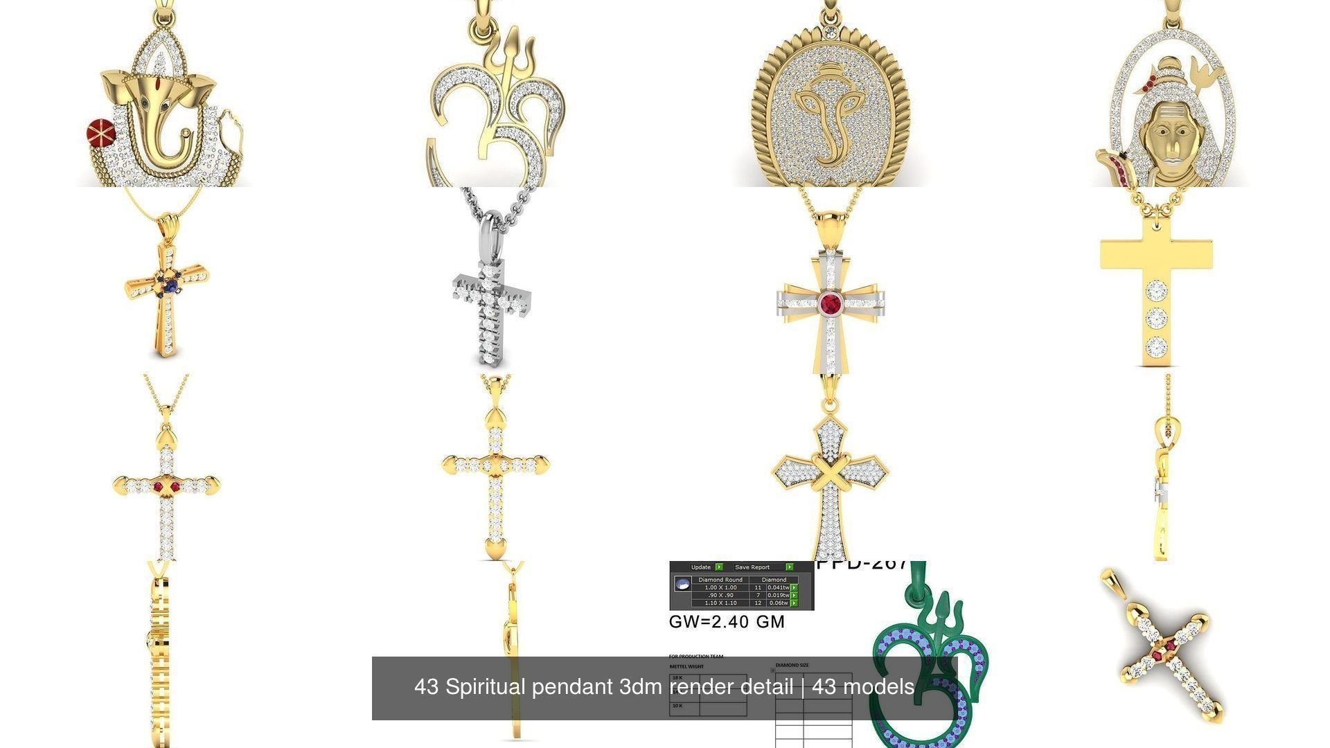 43 Spiritual pendant 3dm render detail 3D Model Collection_6